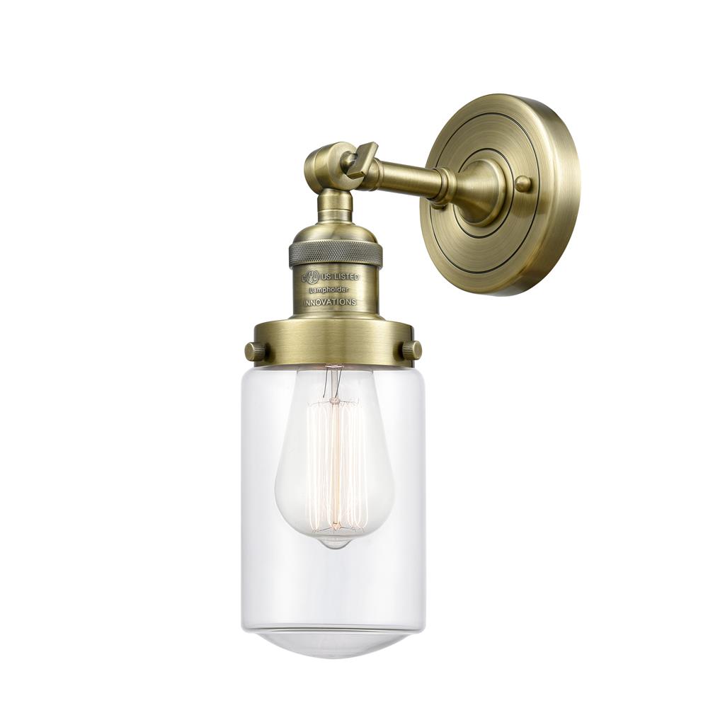 Innovations 203-AB-G312-LED Franklin Restoration Dover 1 Light Sconce in Antique Brass