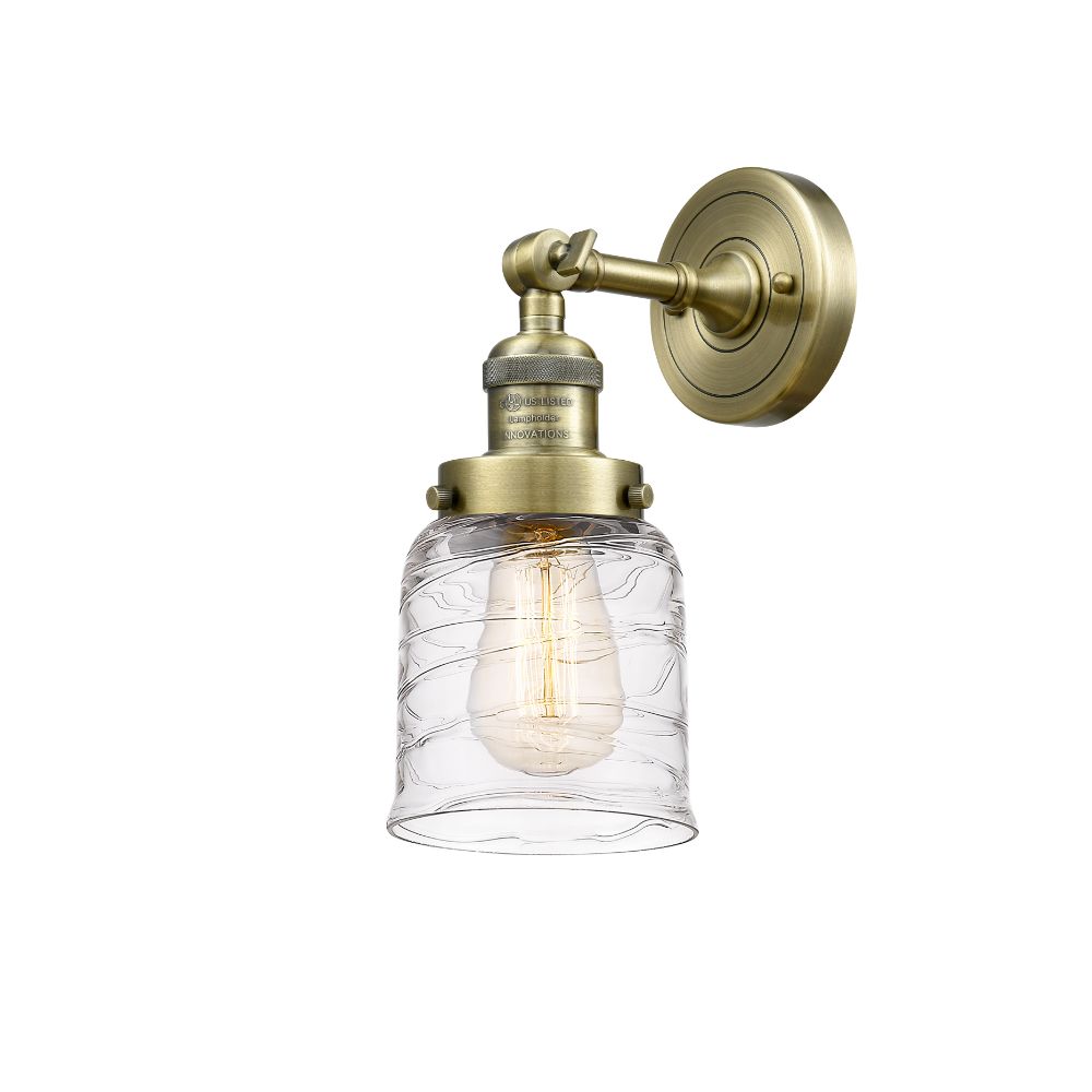 Innovations 203-AB-G513 Small Bell 1 Light Sconce in Antique Brass