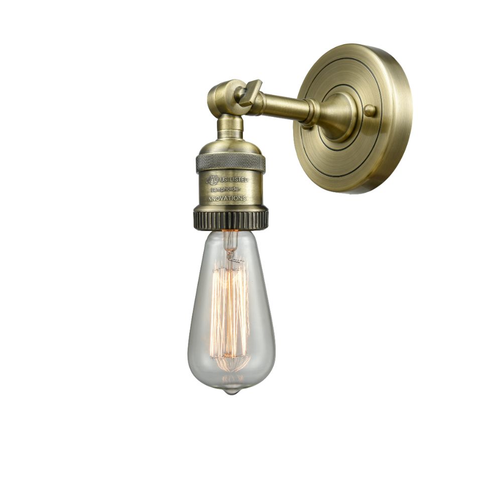 Innovations 203-AB Bare Bulb Franklin Restoration 1 Light 5" Sconce in Antique Brass