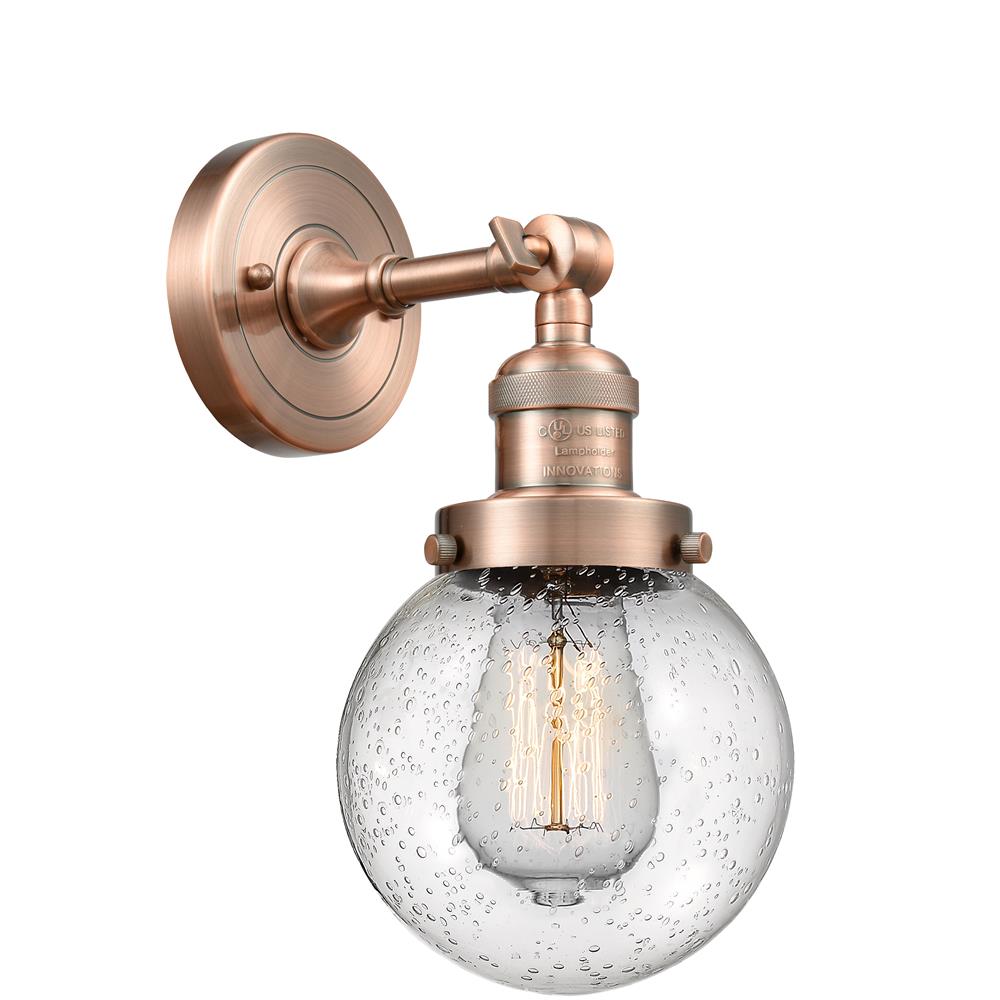 Innovations 203-AC-G204-6-LED 1 Light Vintage Dimmable LED Beacon 6 inch Sconce in Antique Copper
