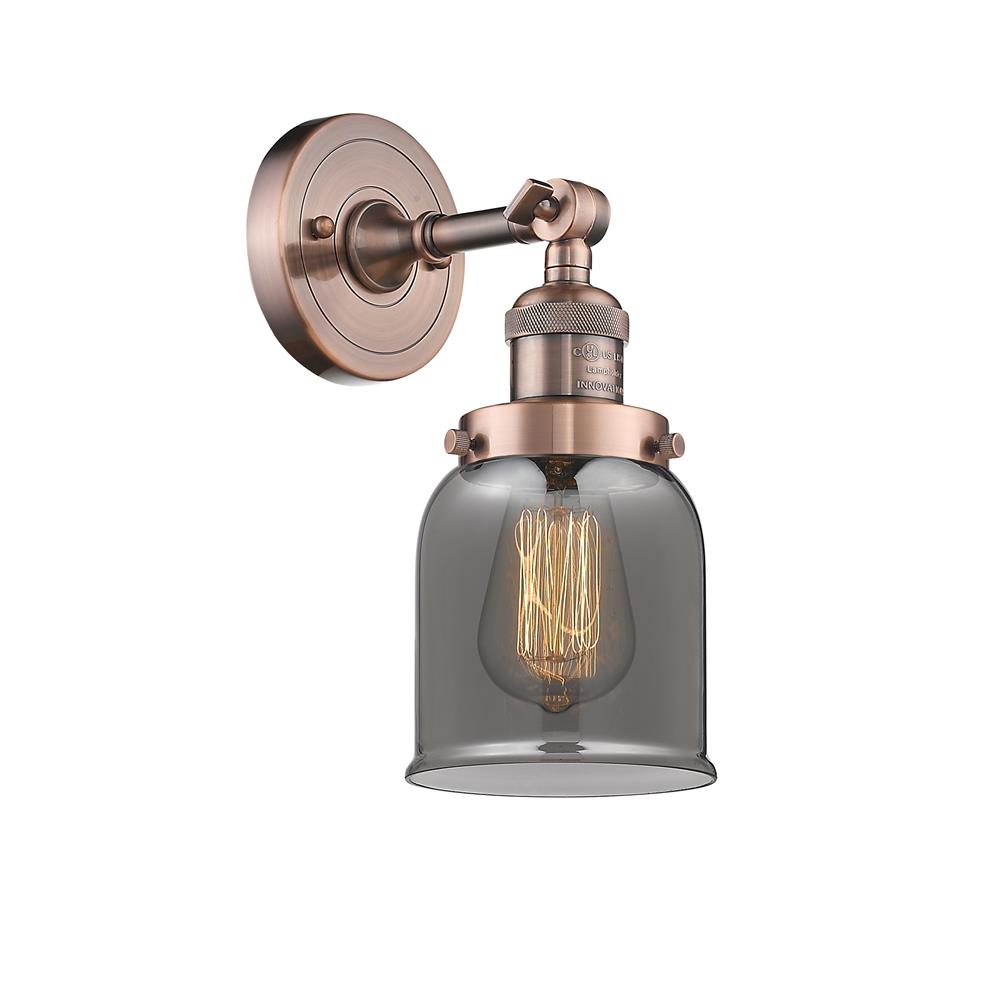 Innovations 203-AC-G53-LED 1 Light Vintage Dimmable LED Small Bell 5 inch Sconce in Antique Copper