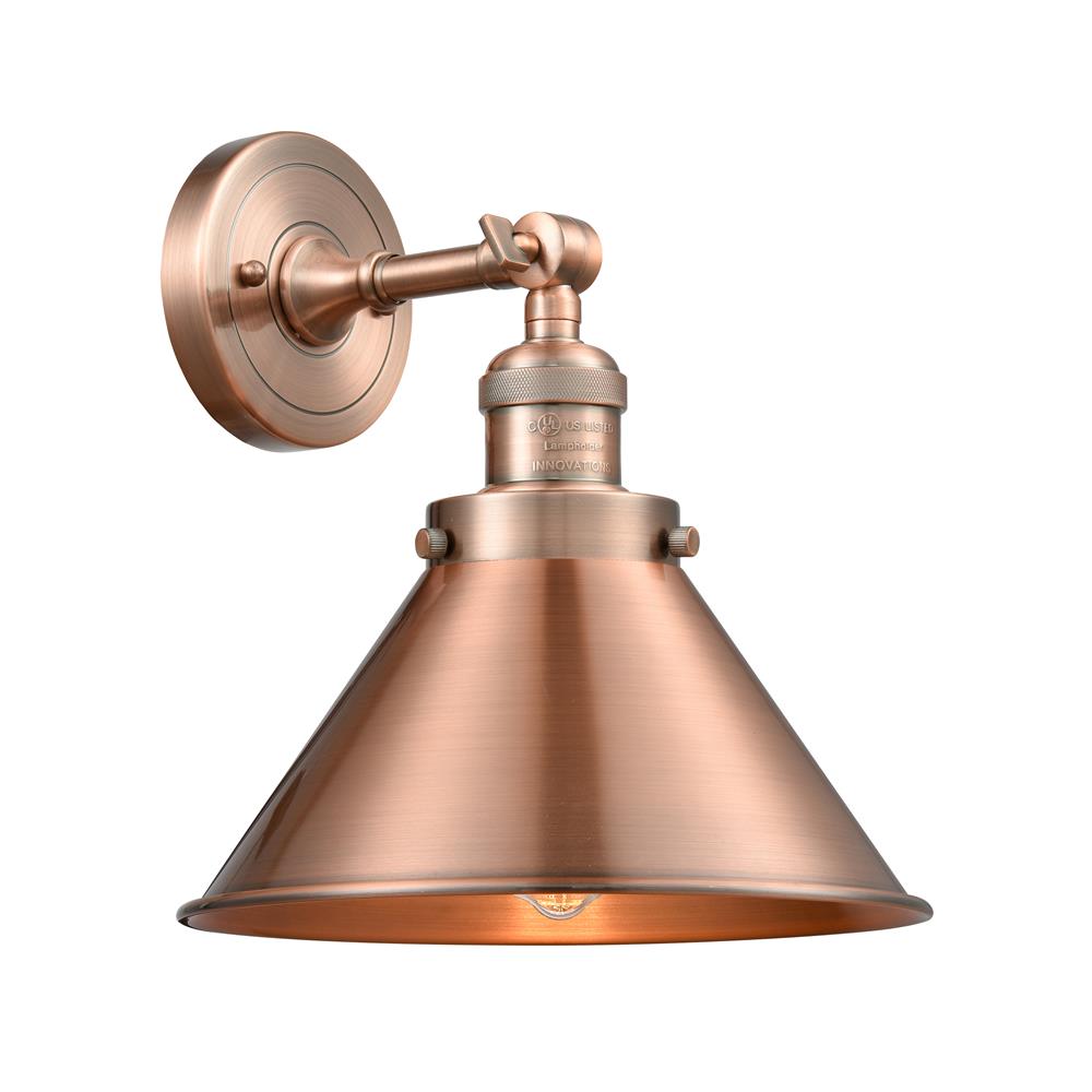 Innovations 203-AC-M10-AC Franklin Restoration Briarcliff 1 Light Sconce in Antique Copper