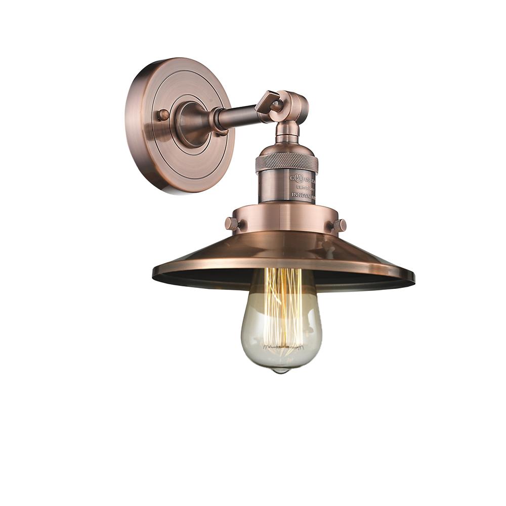 Innovations 203-AC-M3-LED 1 Light Vintage Dimmable LED Railroad 8 inch Sconce in Antique Copper
