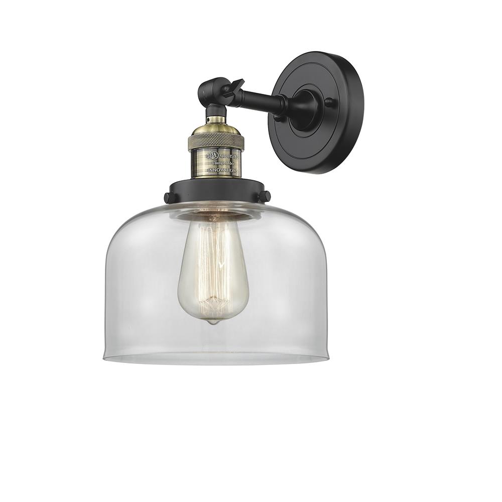 Innovations 203-BAB-G72-LED 1 Light Vintage Dimmable LED Large Bell 8 inch Sconce in Black Antique Brass