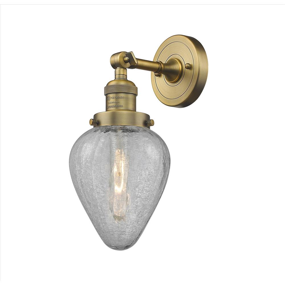 Innovations 203-BB-G165-LED Franklin Restoration Geneseo 1 Light Sconce in Brushed Brass