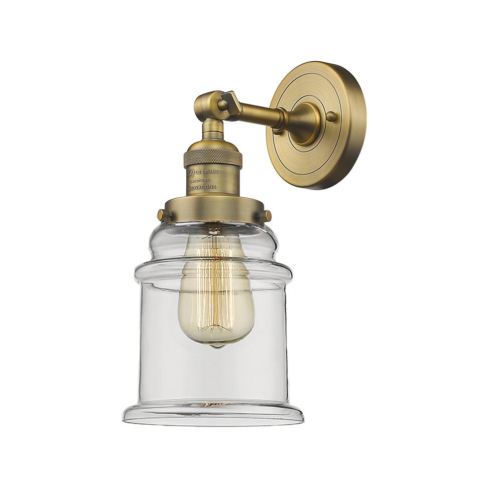 Innovations 203-BB-G182-LED 1 Light Vintage Dimmable LED Canton 6.5 inch Sconce in Brushed Brass