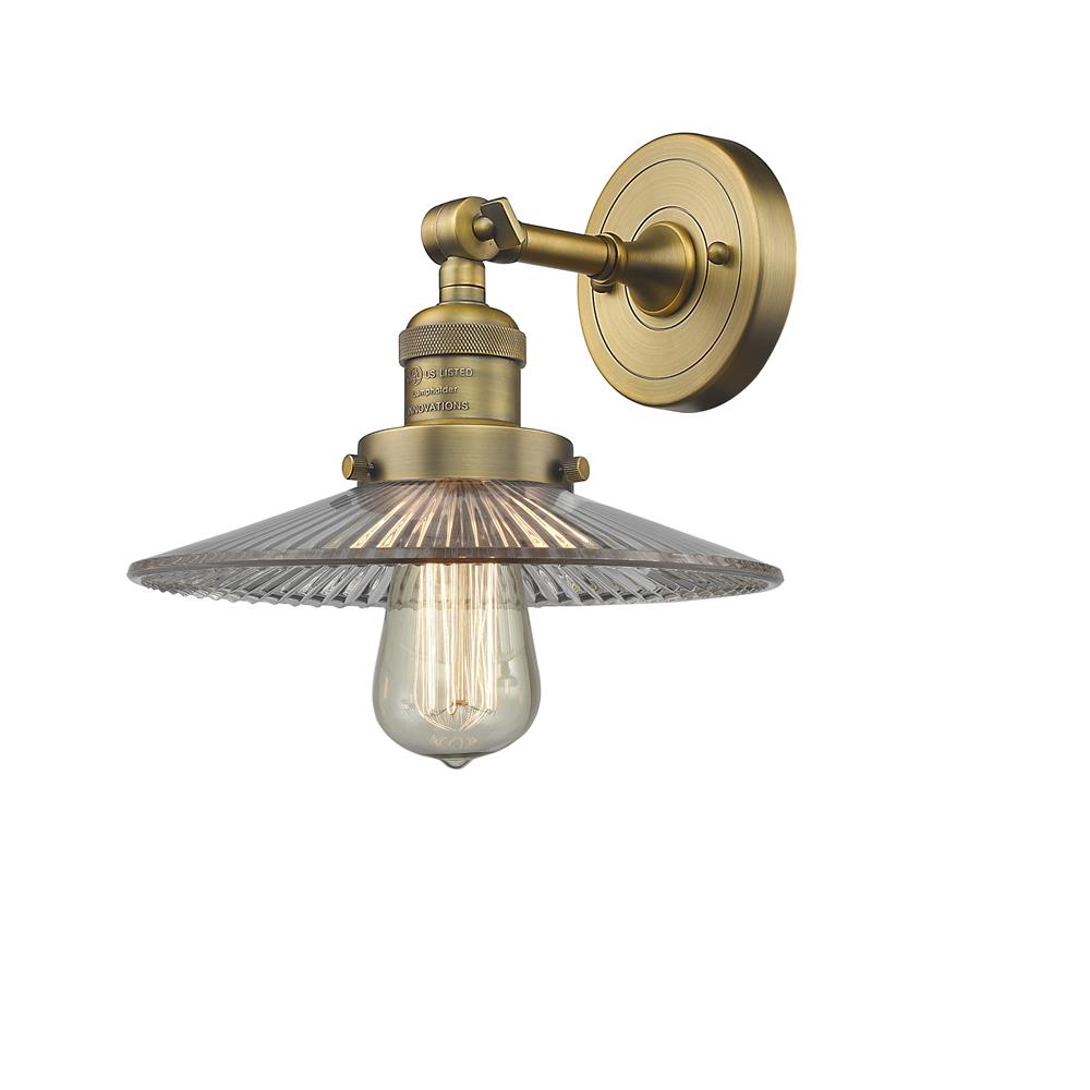 Innovations 203-BB-G2-LED 1 Light Vintage Dimmable LED Halophane 10 inch Sconce in Brushed Brass