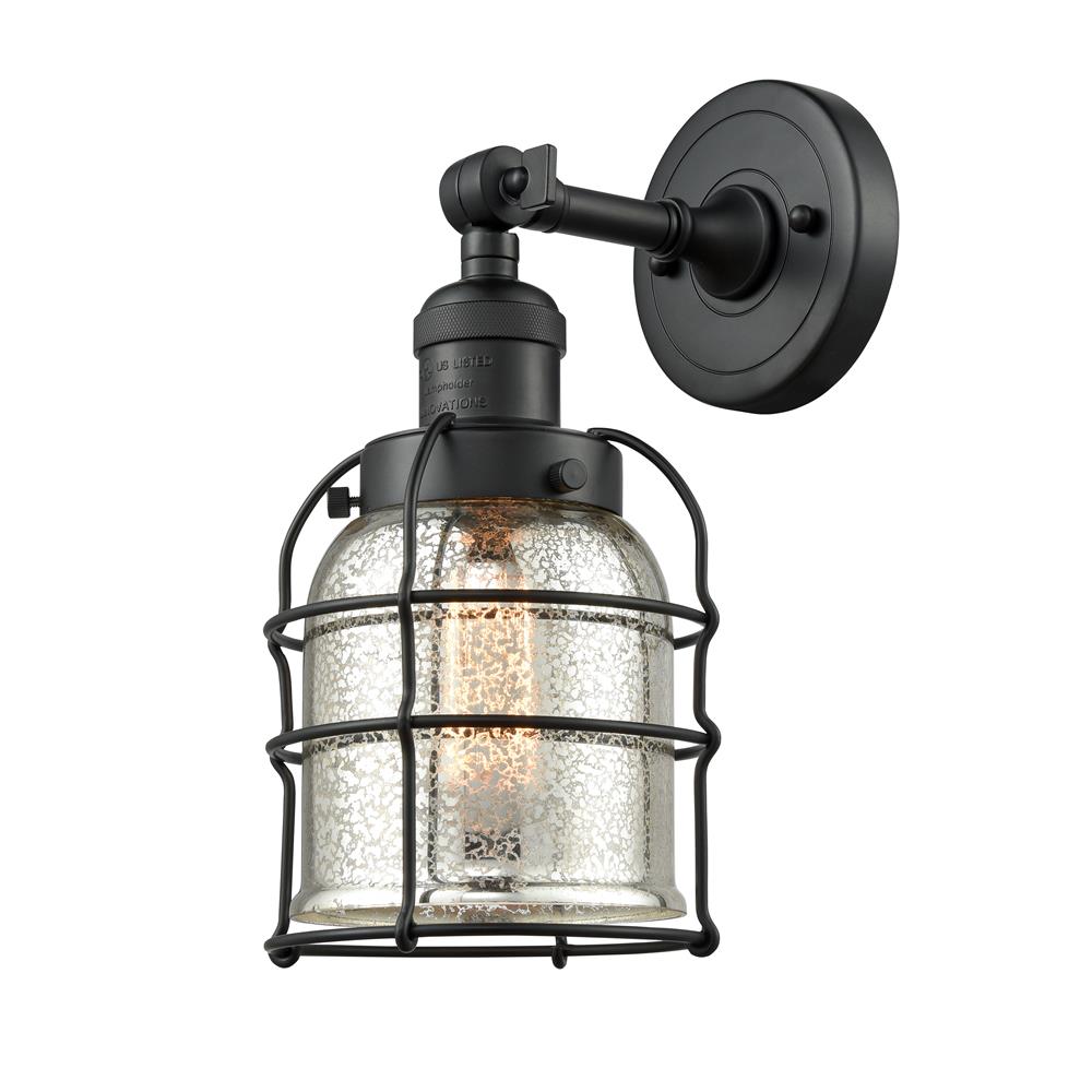 Innovations 203-BK-G58-CE-LED 1 Light Vintage Dimmable LED Small Bell Cage 8 inch Sconce