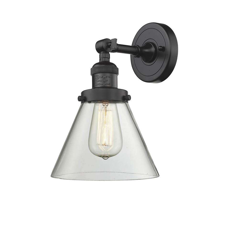 Innovations 203-OB-G42-LED 1 Light Vintage Dimmable LED Large Cone 8 inch Sconce in Oil Rubbed Bronze
