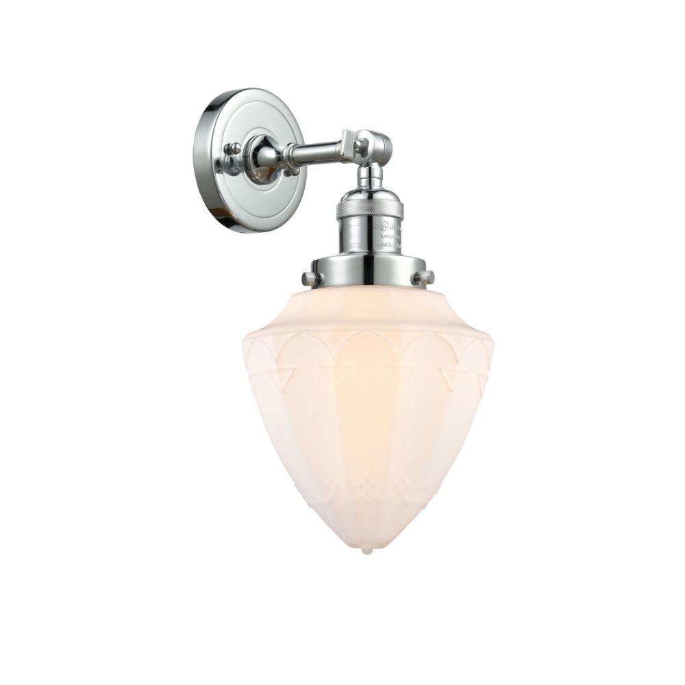 Innovations 203-PC-G661-7 Bullet Small 1 Light Sconce part of the Franklin Restoration Collection in Polished Chrome