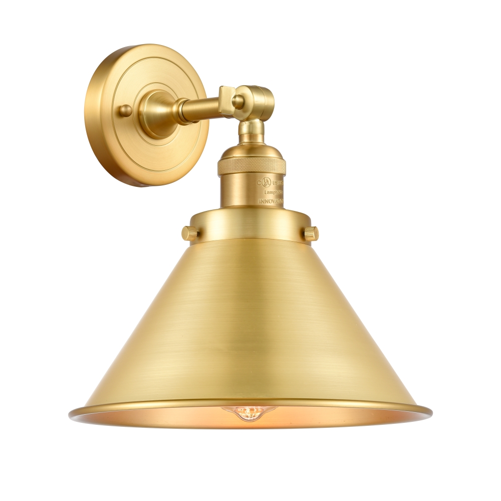 Innovations 203-SG-M10-SG-LED Briarcliff 1 Light Sconce part of the Franklin Restoration Collection in Satin Gold