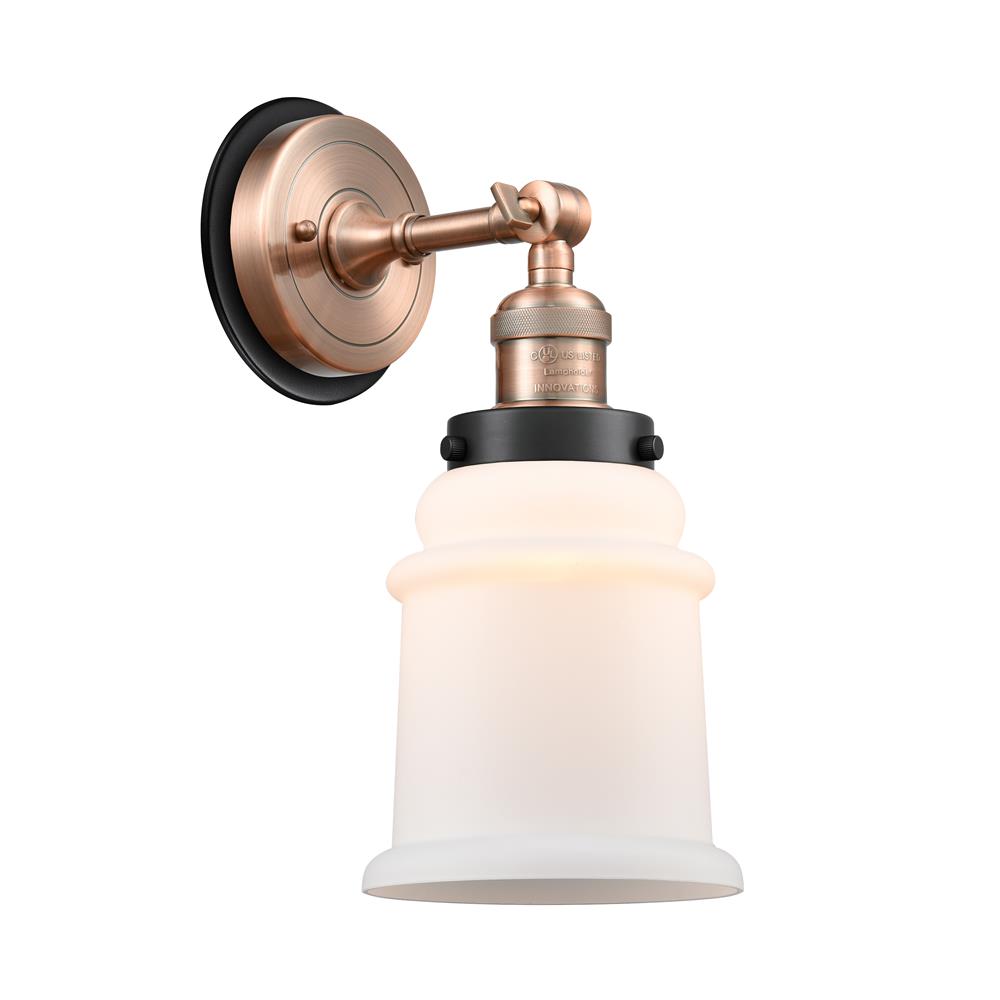 Innovations 203AC-BPBK-HRBK-G181 Canton 1 Light Mixed Metals Sconce in Antique Copper