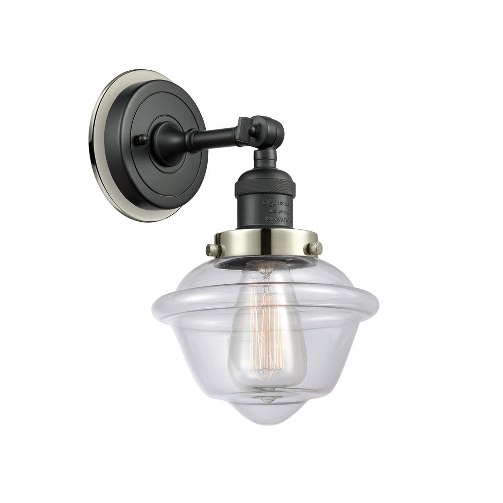 Innovations 203BK-BPPN-HRPN-G532 Small Oxford 1 Light Mixed Metals Sconce in Matte Black