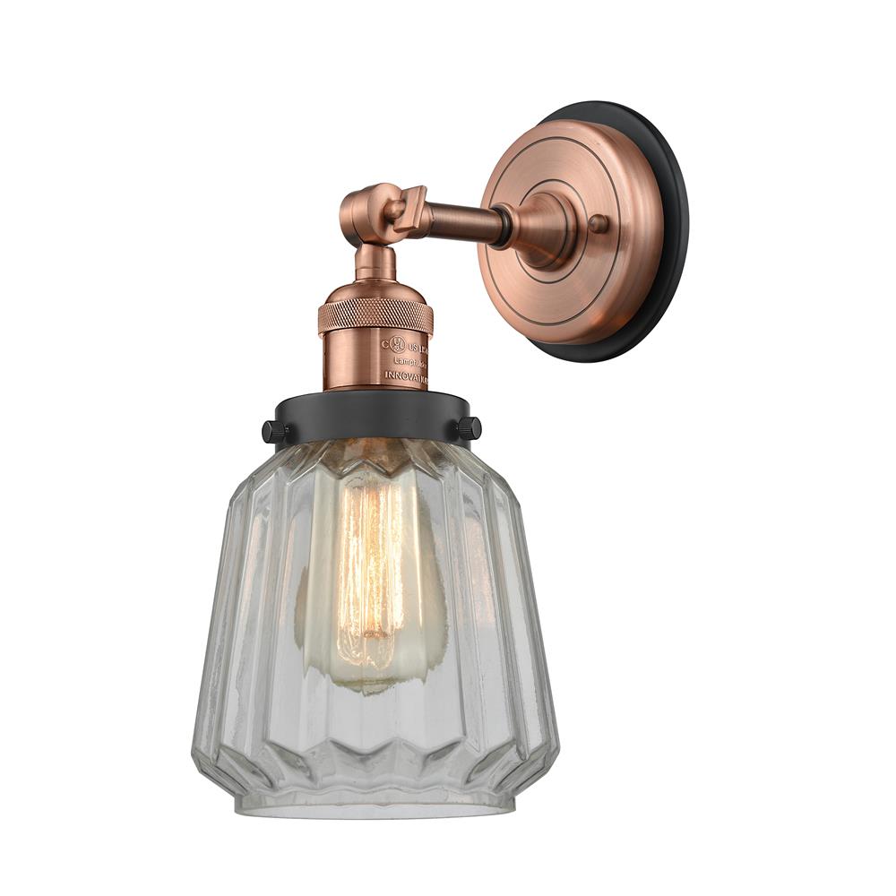 Innovations 203BP-ACBK-G142 Chatham Sconce 1 Light  in Antique Copper