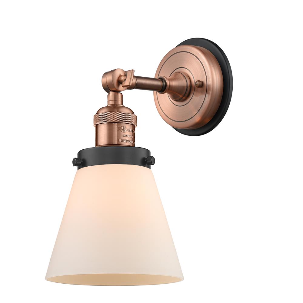 Innovations 203BP-ACBK-G61 Small Cone Sconce 1 Light  in Antique Copper