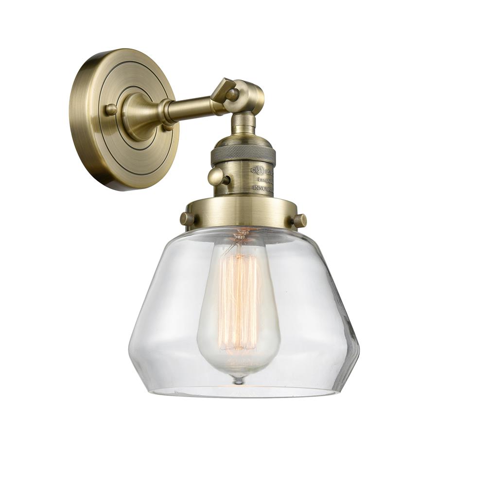 Innovations 203SW-AB-G172 1 Light Fulton 7 inch Sconce with a "High-Low-Off" Switch.