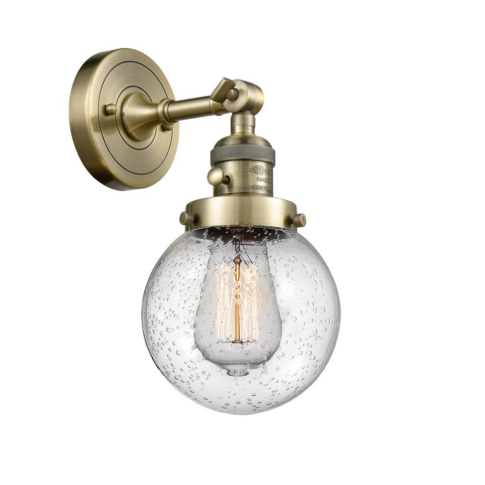 Innovations 203SW-AB-G204-6 1 Light Beacon 6 inch Sconce with a "High-Low-Off" Switch.