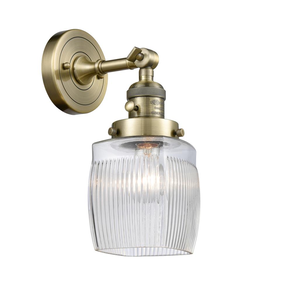 Innovations 203SW-AB-G302 1 Light Colton 5.5 inch Sconce with a "High-Low-Off" Switch.