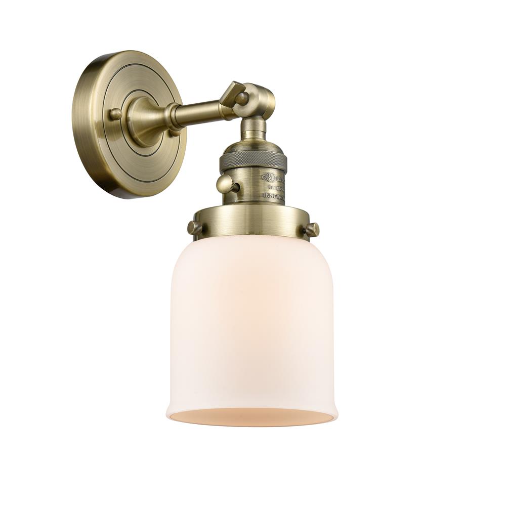 Innovations 203SW-AB-G51 1 Light Small Bell 5 inch Sconce with a "High-Low-Off" Switch.