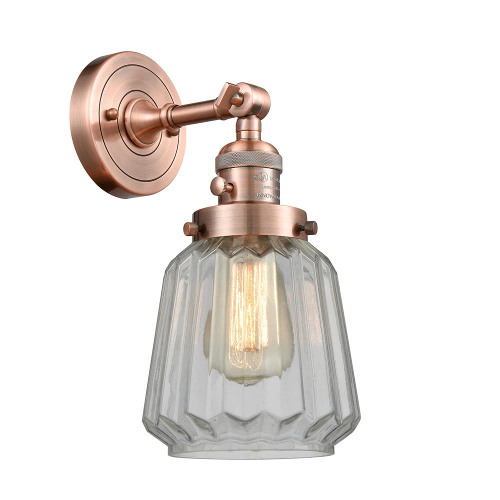 Innovations 203SW-AC-G142 1 Light Chatham 6 inch Sconce with a "High-Low-Off" Switch.