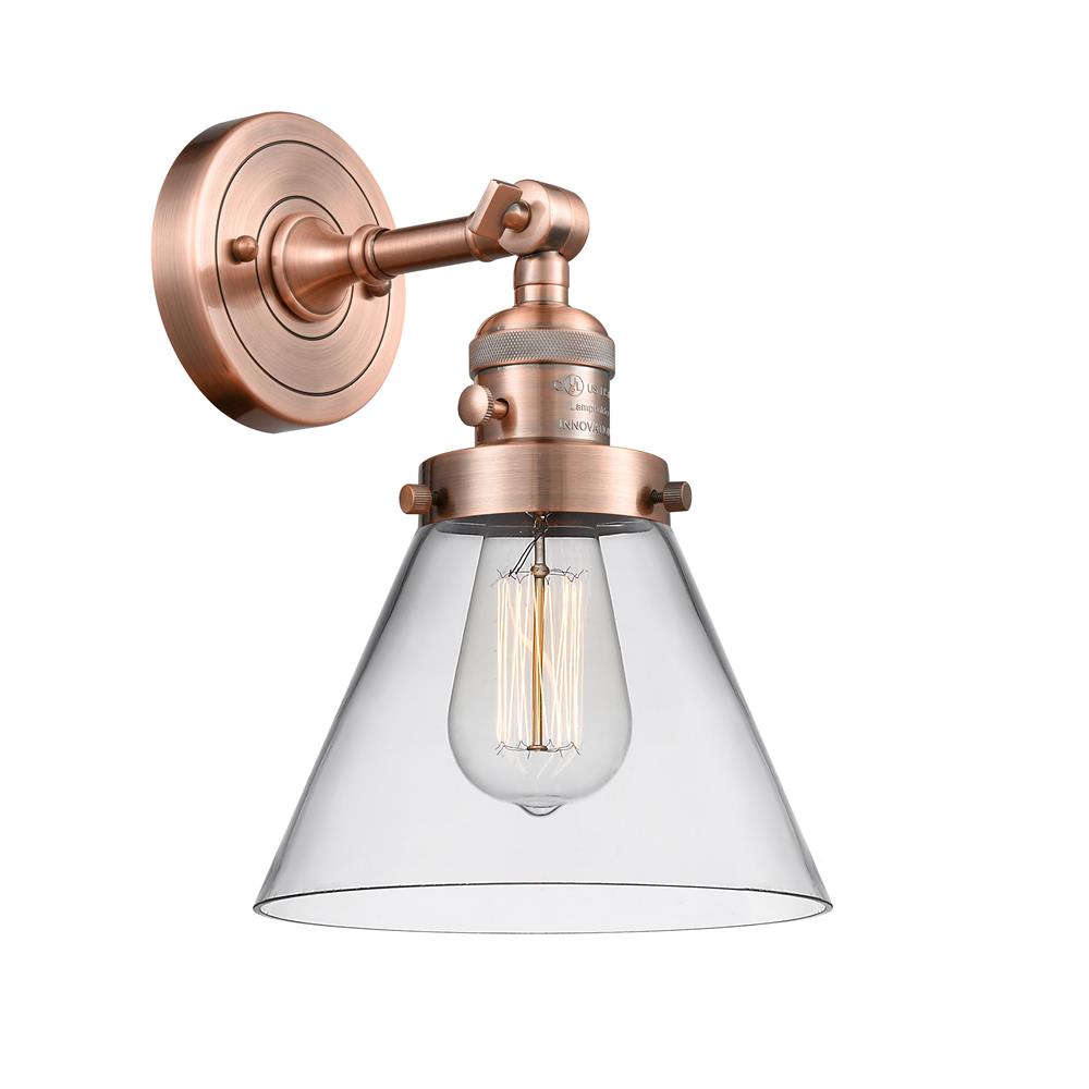 Innovations 203SW-AC-G42 1 Light Large Cone 8 inch Sconce with a "High-Low-Off" Switch.