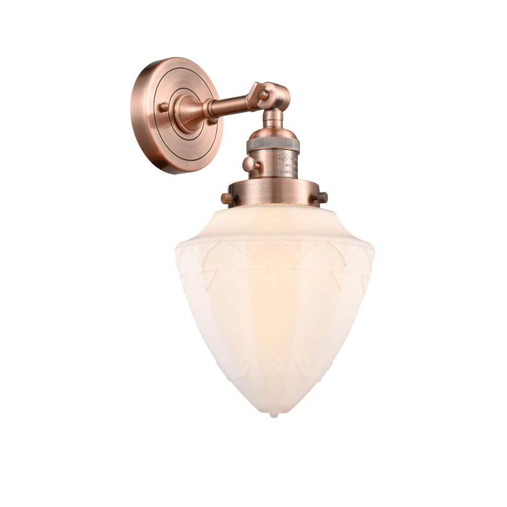 Innovations 203SW-AC-G661-7 Bullet 1 Light 7.5 inch Sconce with Switch in Antique Copper