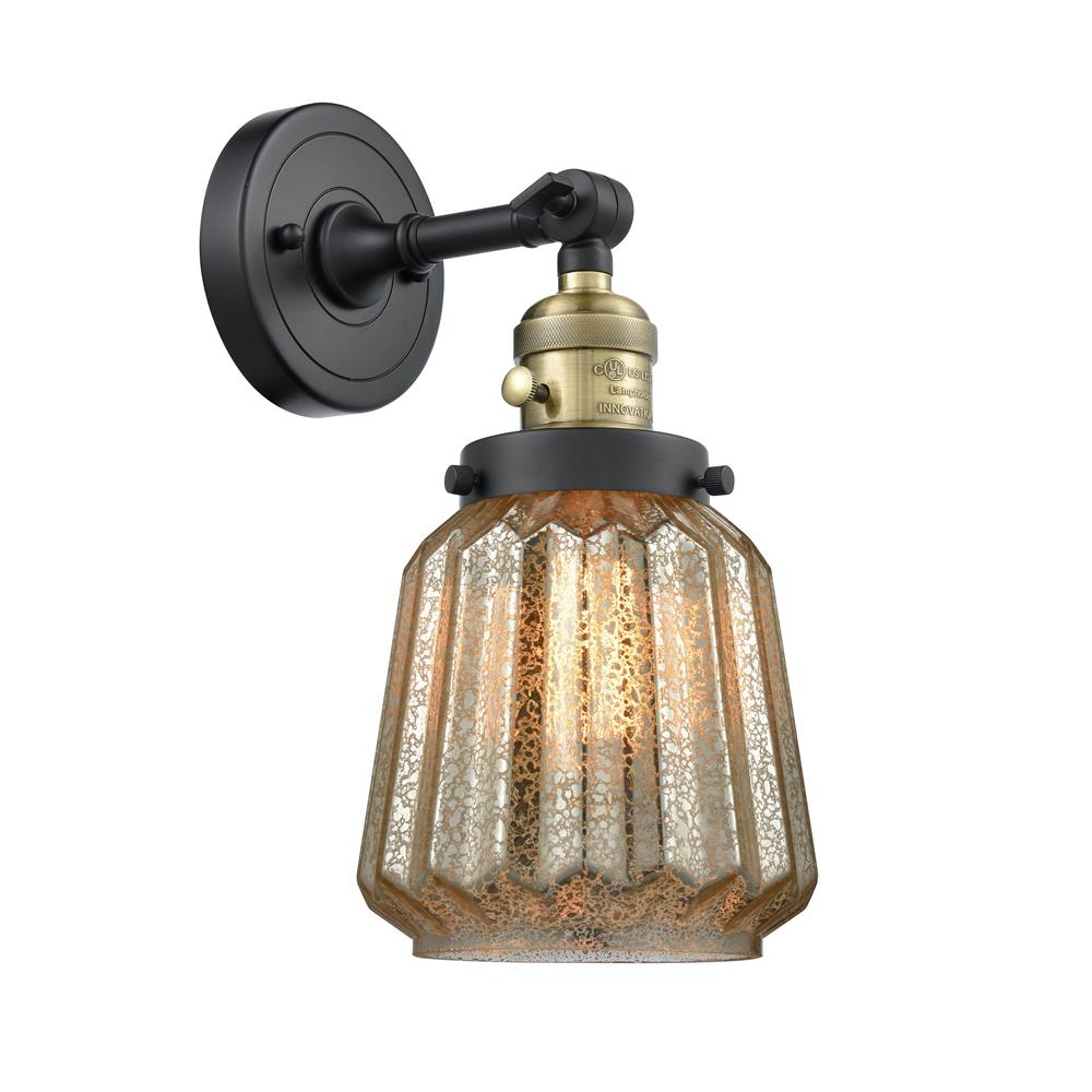 Innovations 203SW-BAB-G146-LED 1 Light Vintage Dimmable LED Chatham 6 inch Sconce with a "High-Low-Off" Switch.