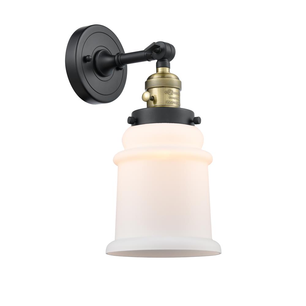 Innovations 203SW-BAB-G181-LED Franklin Restoration Canton 1 Light Sconce in Black / Antique Brass