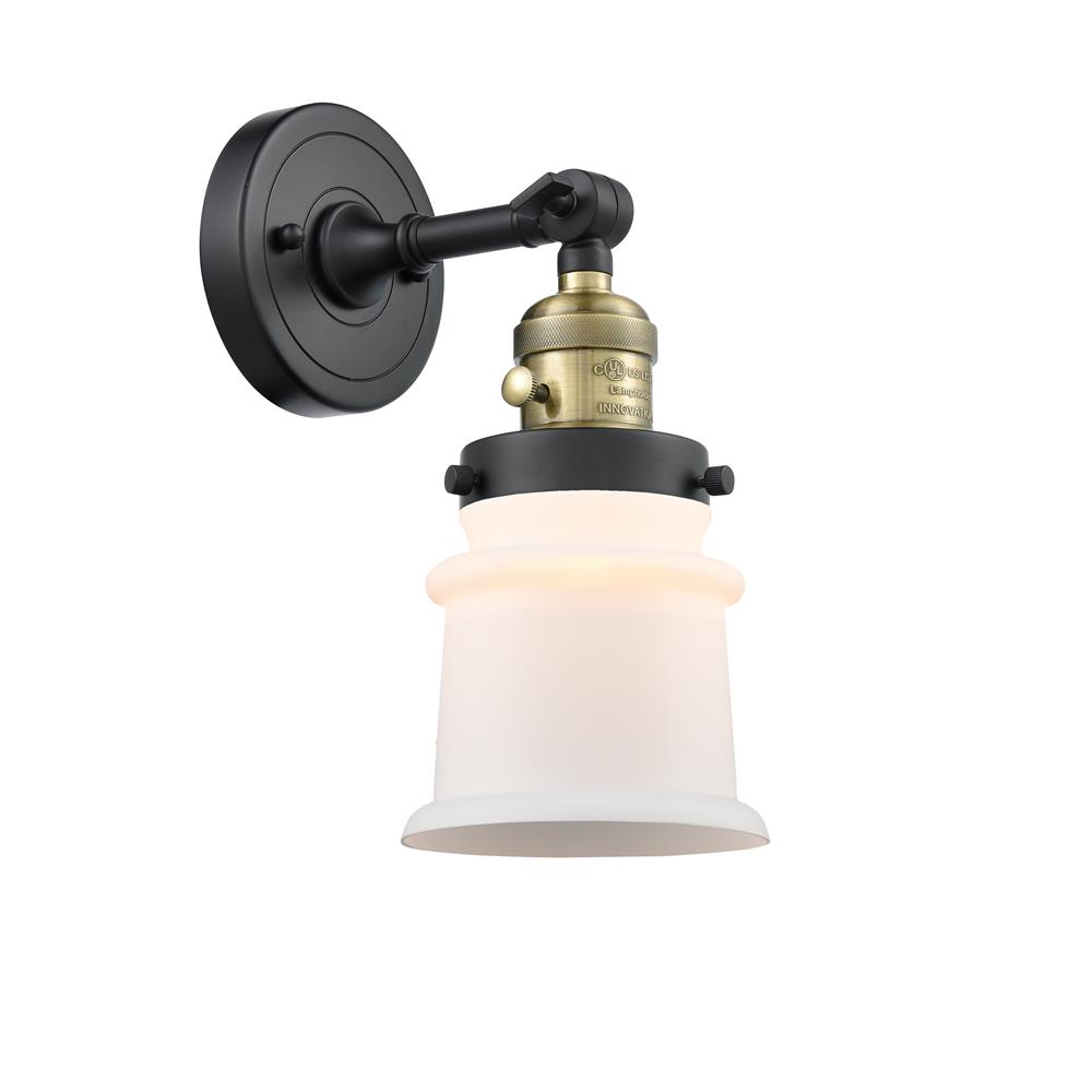 Innovations 203SW-BAB-G181S-LED Franklin Restoration Small Canton 1 Light Sconce in Black / Antique Brass