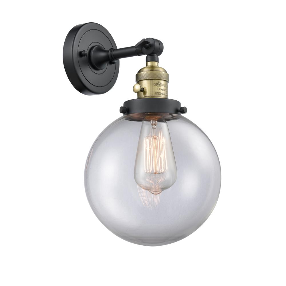 Innovations 203SW-BAB-G202-8 1 Light Beacon 8 inch Sconce with a "High-Low-Off" Switch.