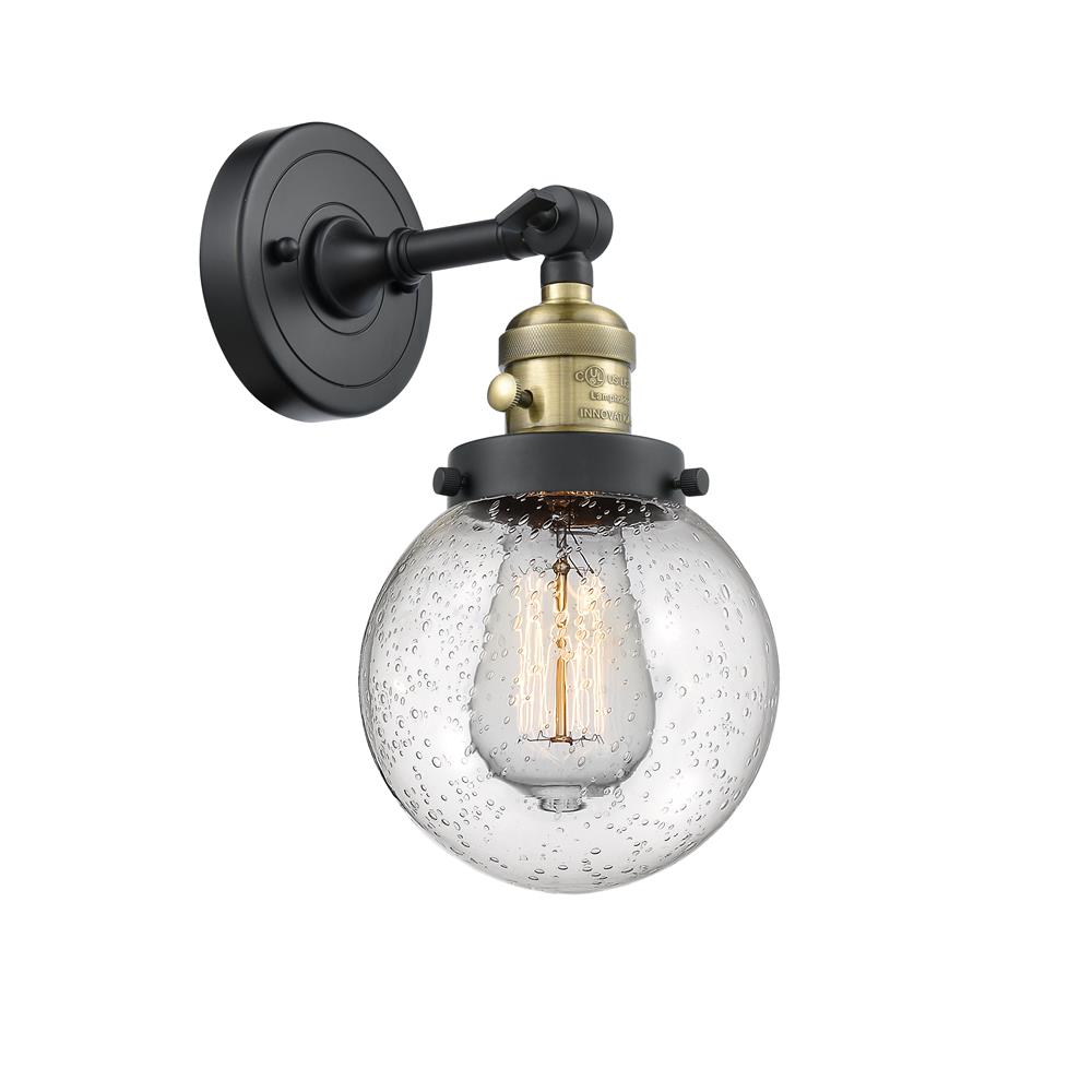 Innovations 203SW-BAB-G204-6-LED 1 Light Vintage Dimmable LED Beacon 6 inch Sconce with a "High-Low-Off" Switch.