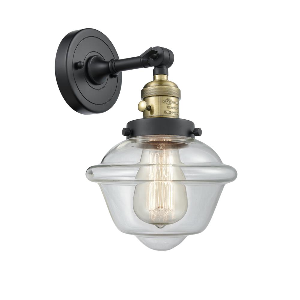 Innovations 203SW-BAB-G532-LED 1 Light Vintage Dimmable LED Small Oxford 8 inch Sconce with a "High-Low-Off" Switch.