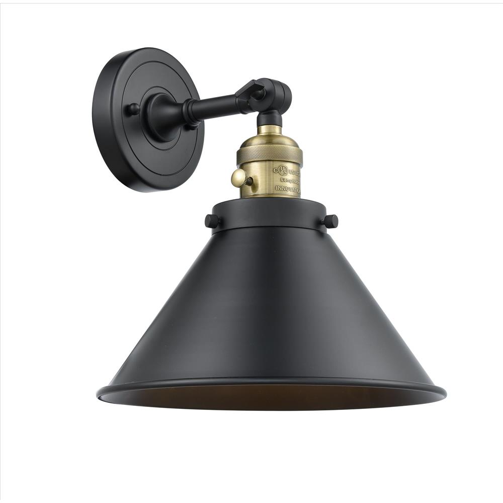 Innovations 203SW-BAB-M10-BK-LED Franklin Restoration Briarcliff 1 Light Sconce in Black / Antique Brass