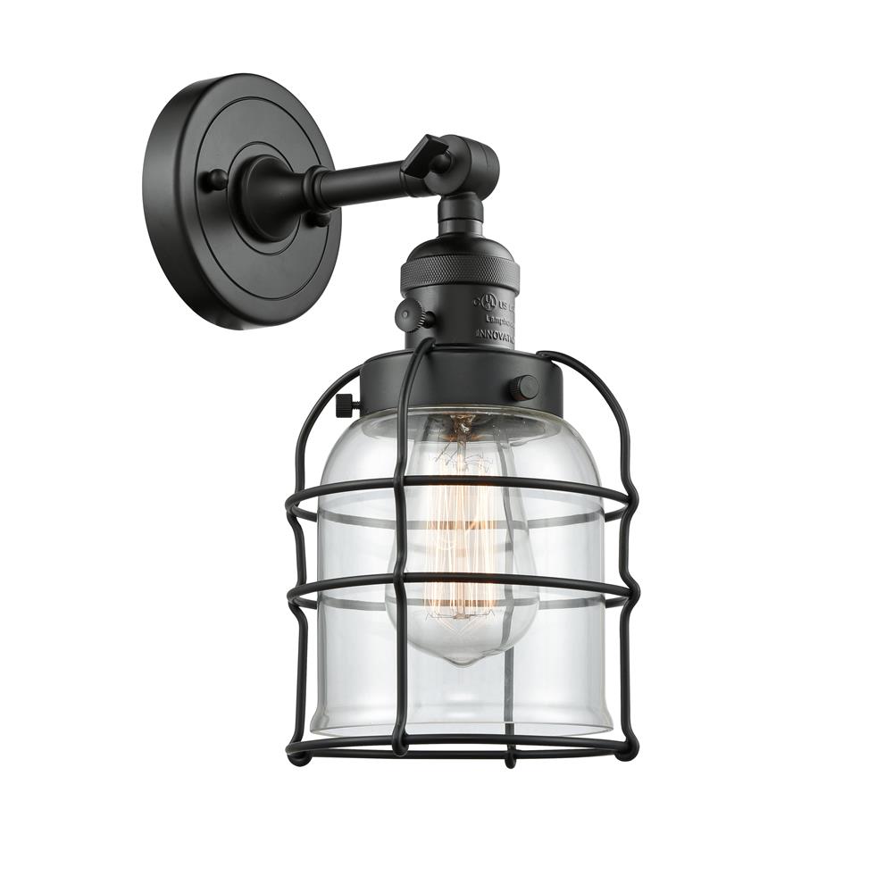 Innovations 203SW-BK-G52-CE 1 Light Small Bell Cage 8 inch Sconce with a "High-Low-Off" Switch.