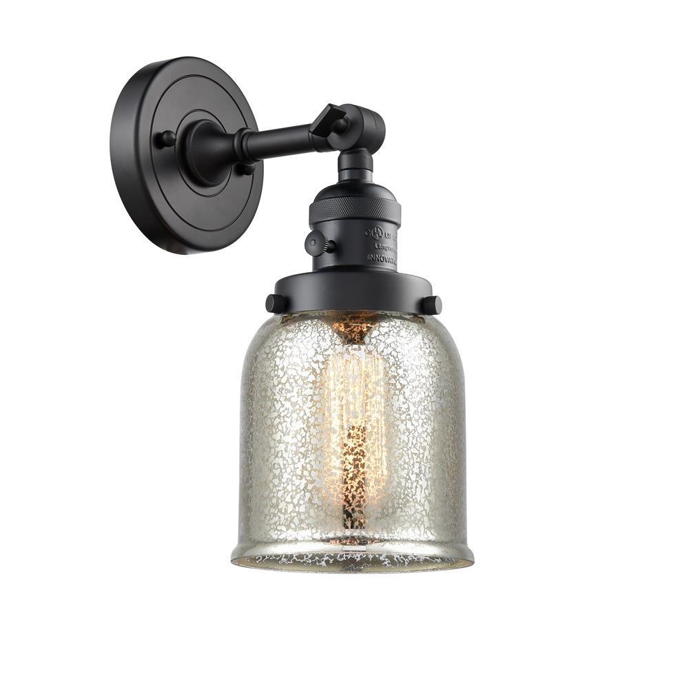 Innovations 203SW-BK-G58 1 Light Small Bell 5 inch Sconce with a "High-Low-Off" Switch.