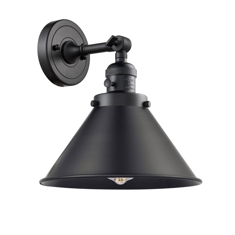 Innovations 203SW-BK-M10-BK-LED 1 Light Vintage Dimmable LED Briarcliff 10 inch Sconce with a "High-Low-Off" Switch.