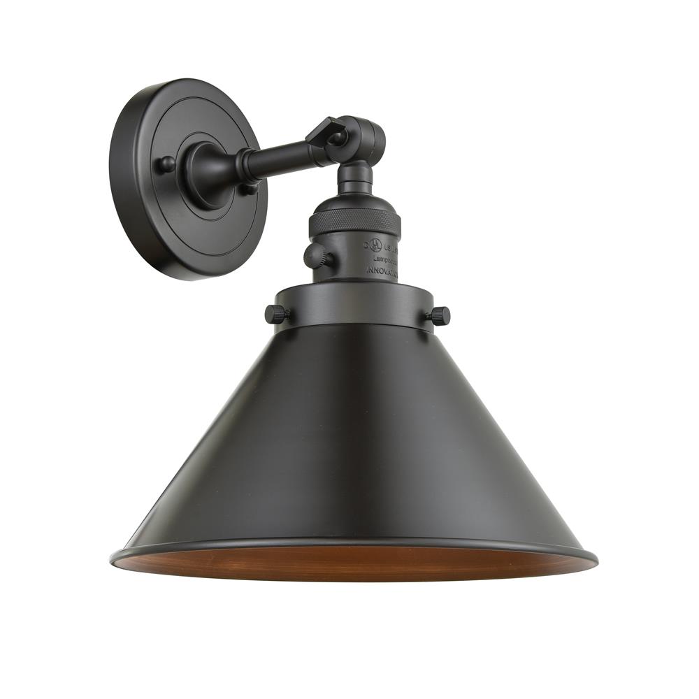 Innovations 203SW-OB-M10-OB-LED 1 Light Vintage Dimmable LED Briarcliff 10 inch Sconce with a "High-Low-Off" Switch.