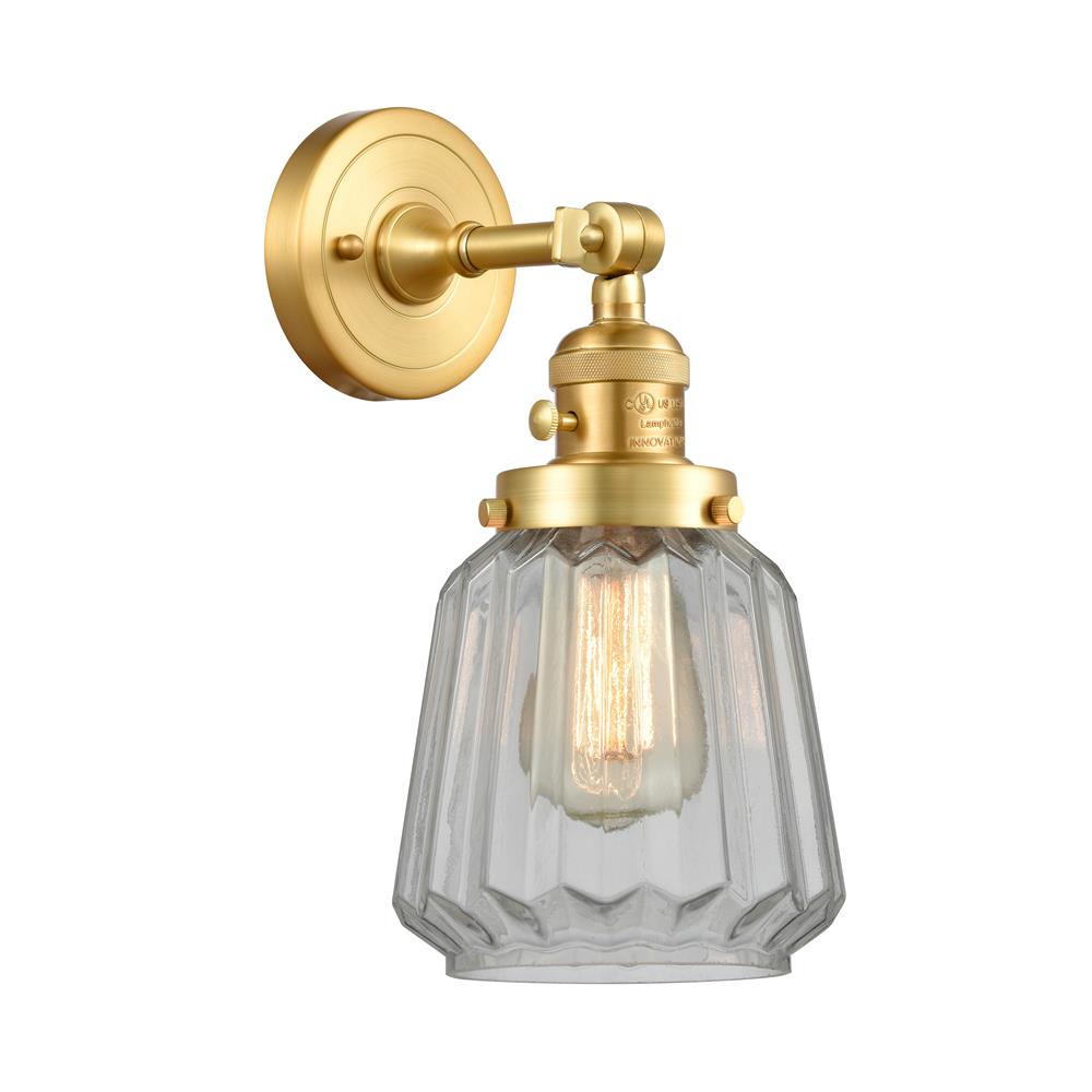 Innovations 203SW-SG-G142 Chatham Sconce 1 Light  in Satin Gold
