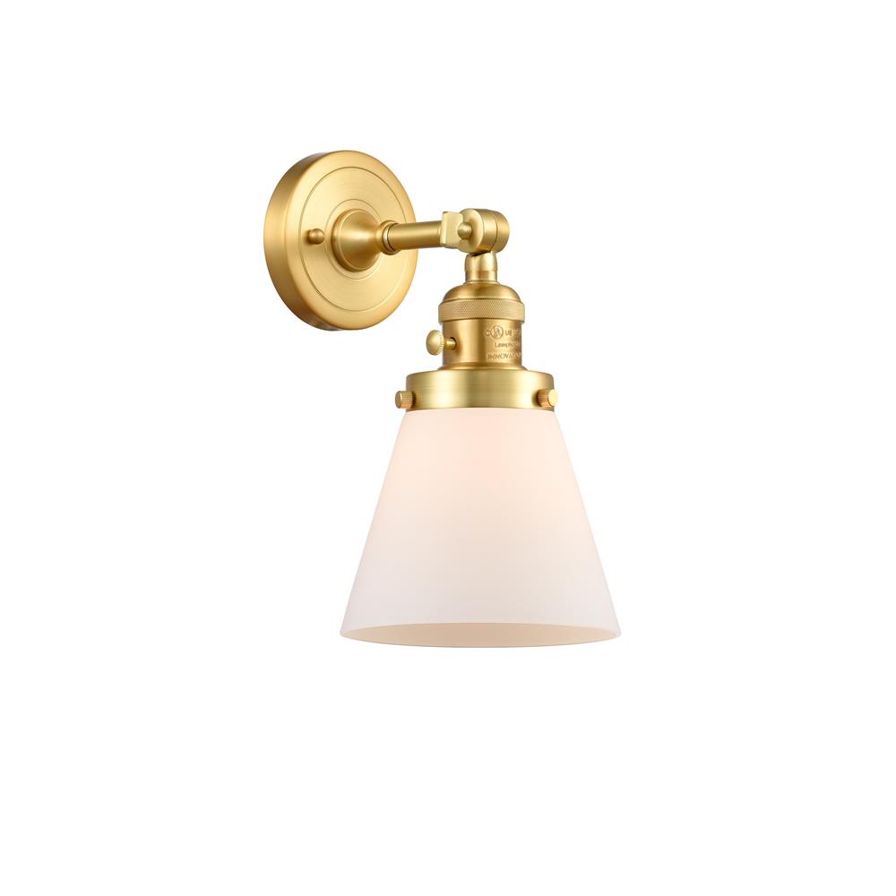 Innovations 203SW-SG-G61 Small Cone Sconce 1 Light  in Satin Gold