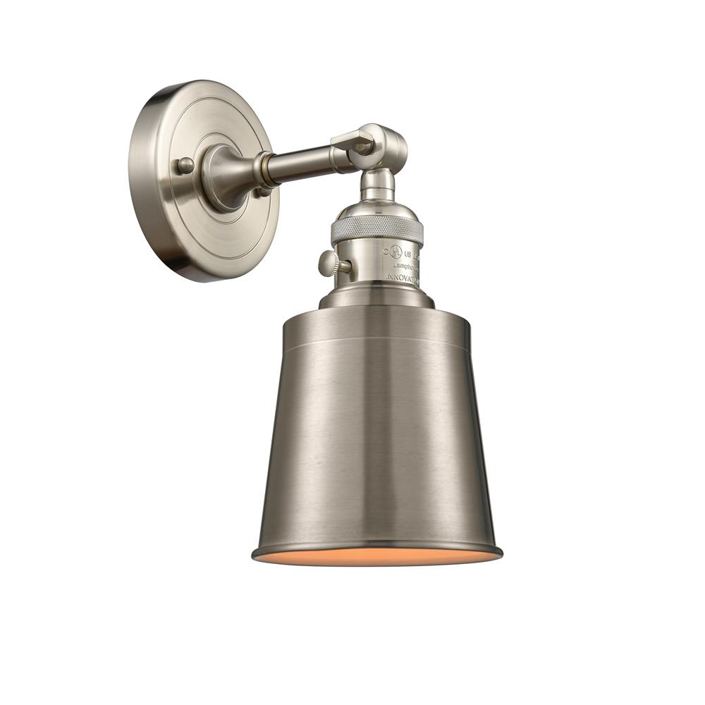 Innovations 203SW-SN-M9-SN 1 Light Addison 5 inch Sconce with a "High-Low-Off" Switch.