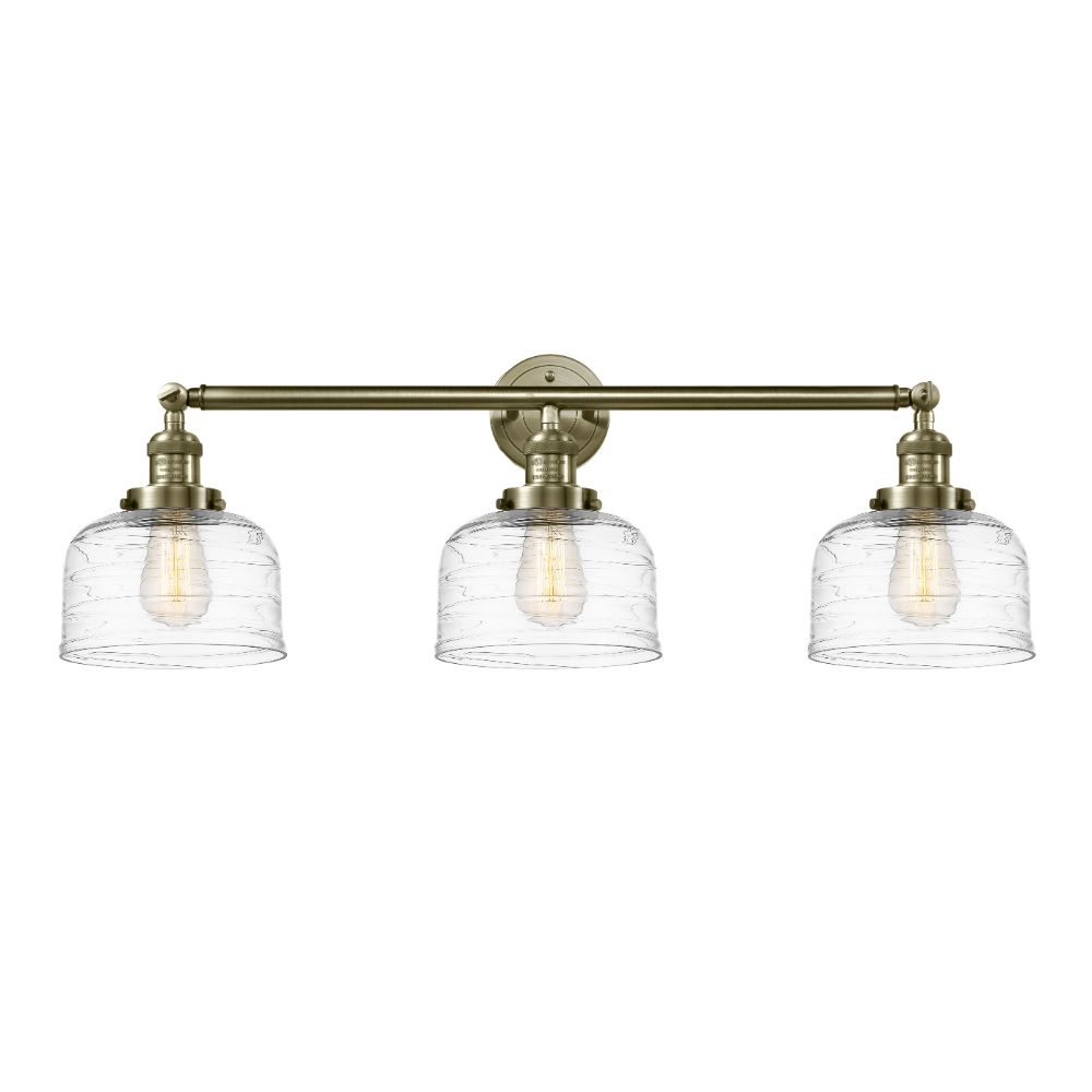 Innovations 205-AB-G713 Large Bell 3 Light Bath Vanity Light in Antique Brass