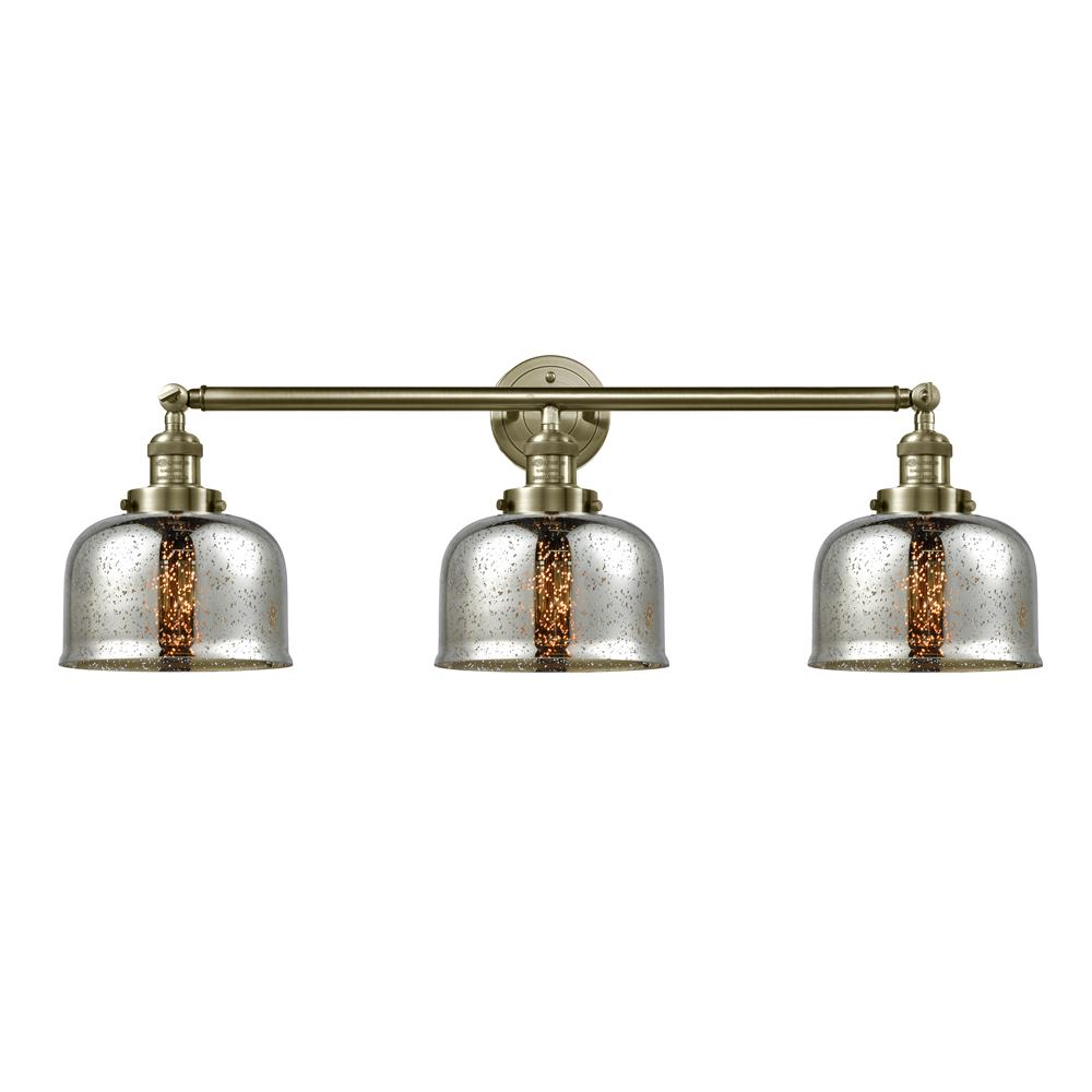 Innovations 205-AB-G78-LED Antique Brass Large Bell 3 Light Bath Vanity Light
