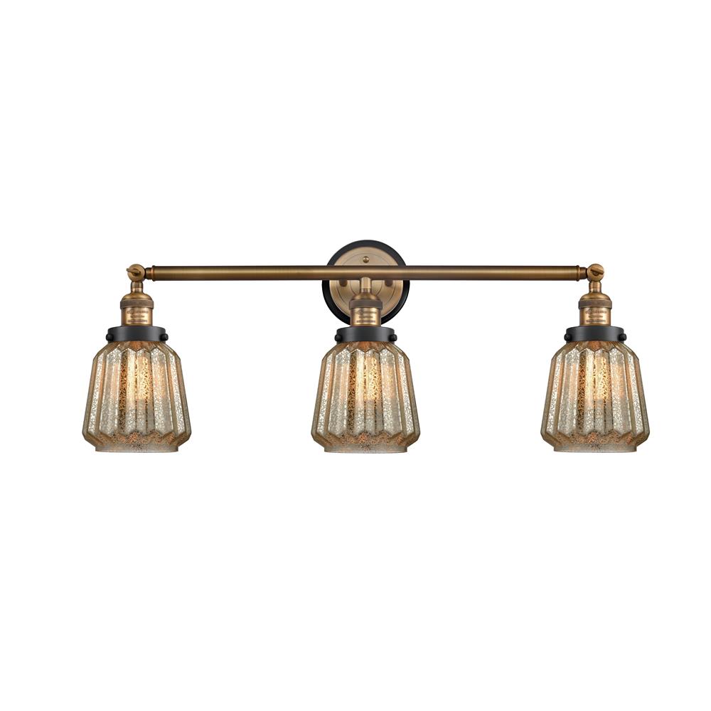 Innovations 205BB-BPBK-HRBK-G146 Chatham 3 Light Mixed Metals Bath Vanity Light Mixed Metals in Brushed Brass