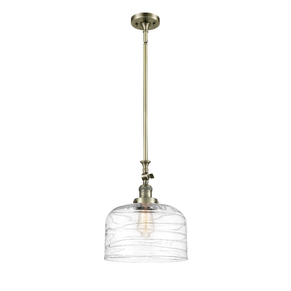 Innovations 206-AB-G713-L-LED X-Large Bell 1 Light Mini Pendant in Antique Brass