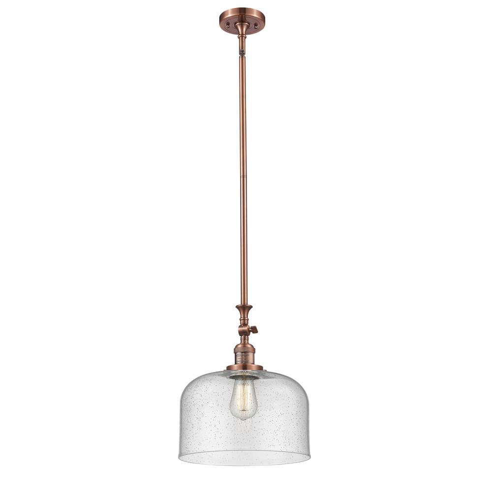 Innovations 206-AC-G74-L Antique Copper X-Large Bell 1 Light Mini Pendant
