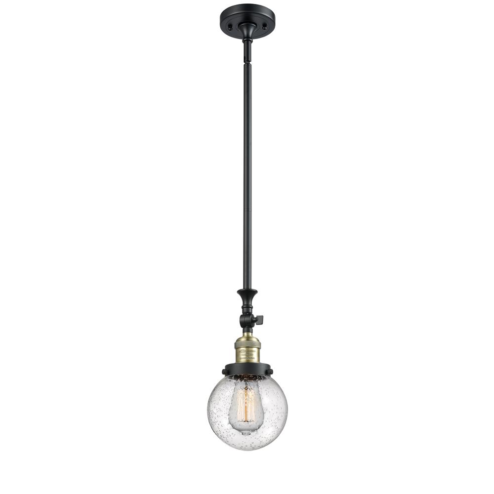 Innovations 206-BAB-G204-6-LED 1 Light Vintage Dimmable LED Beacon 6 inch Mini Pendant in Black Antique Brass