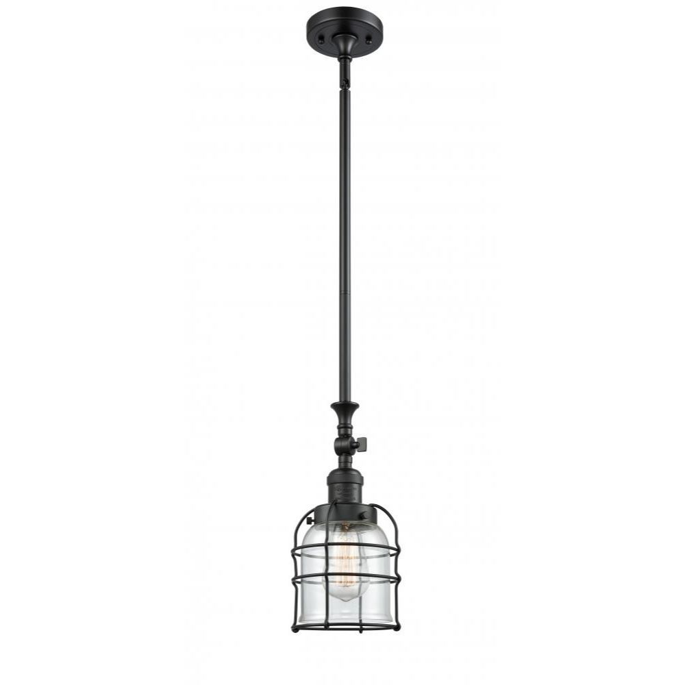 Innovations 206-BAB-G51-CE Small Bell Cage 1 Light Mini Pendant in Black Antique Brass