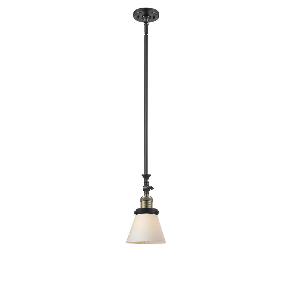 Innovations 206-BAB-G61-LED 1 Light Vintage Dimmable LED Small Cone 6 inch Mini Pendant in Black Antique Brass