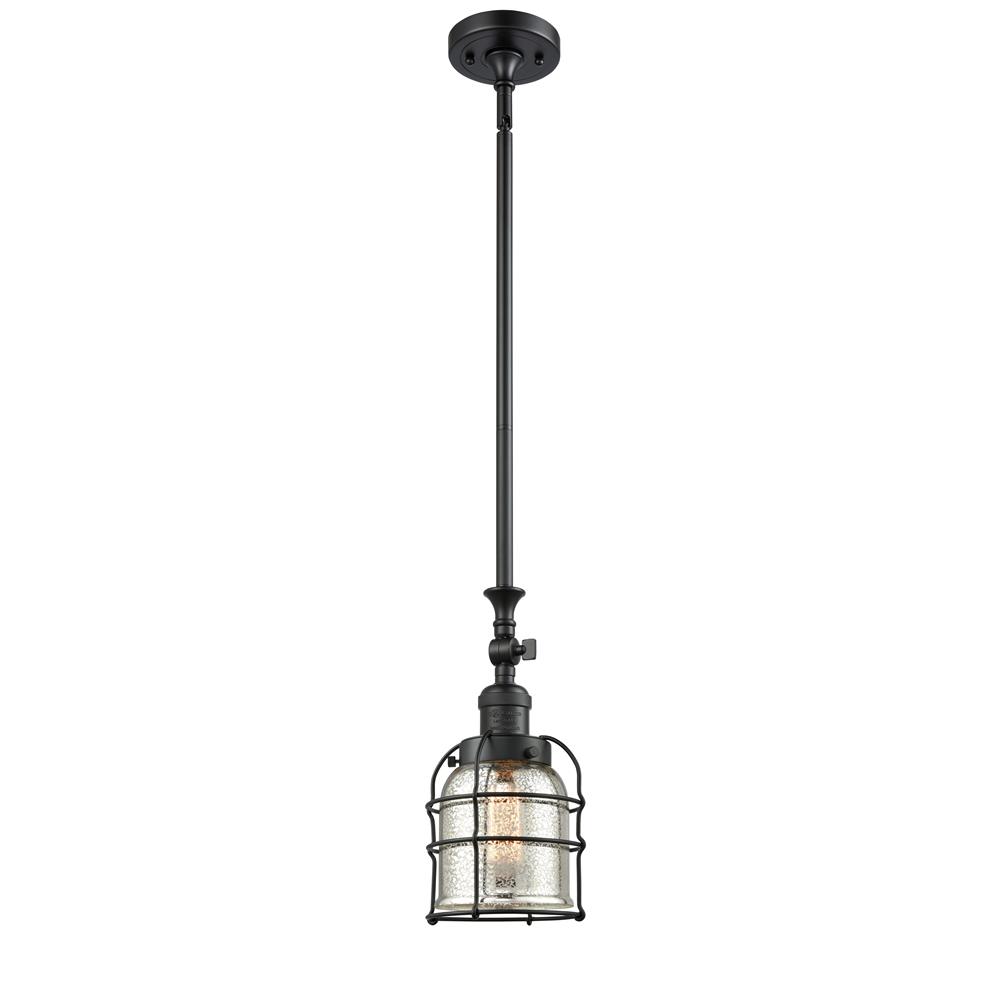 Innovations 206-BK-G58-CE-LED 1 Light Vintage Dimmable LED Small Bell Cage 8 inch Mini Pendant