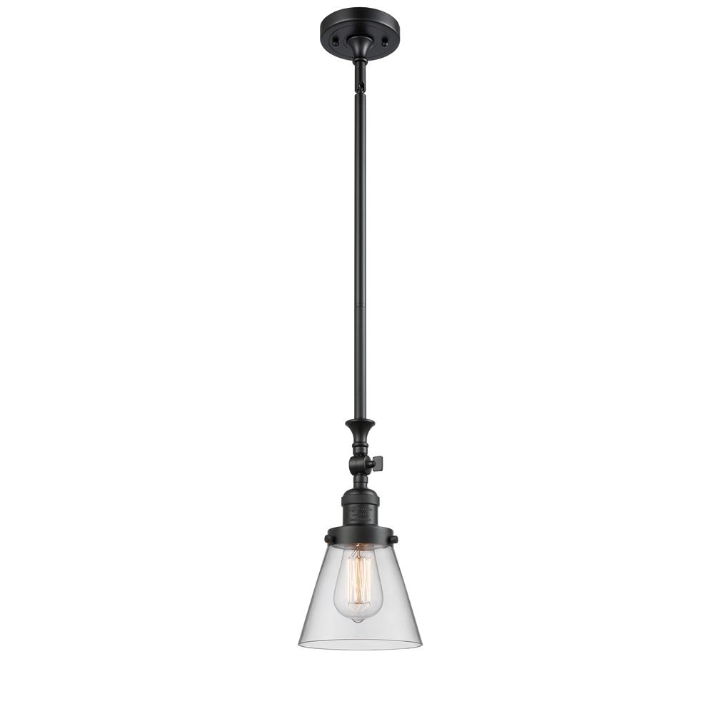 Innovations 206-BK-G62-LED 1 Light Vintage Dimmable LED Small Cone 6 inch Mini Pendant